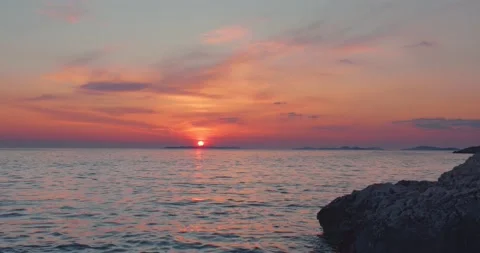 Sunset over the sea Stock Footage 153535364