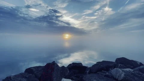 Sunset over the sea Stock Footage 155357195