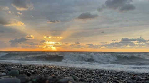 Sunset over the sea Video stock 208840257