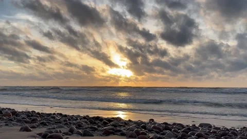 Sunset over the sea Stock Footage 218193965