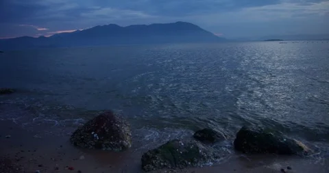 Sunset over the sea Stock Footage 246886494