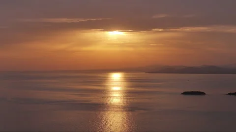 Sunset over the sea Stock Footage 263907306