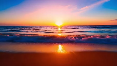 Sunset over the sea Stock Footage 293016210