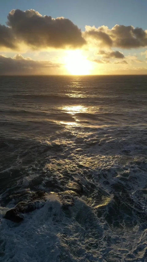 Sunset over the sea Stock Footage 299136186