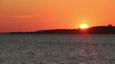 Sunset over the sea in Germany Stock Footage 43696451