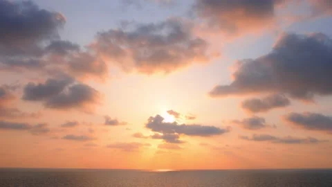 Sunset over the sea horizon Stock Footage 236535116