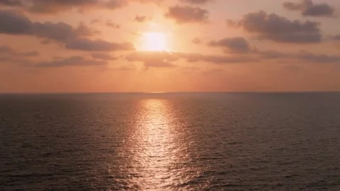 Sunset over the sea horizon Stock Footage 237015508