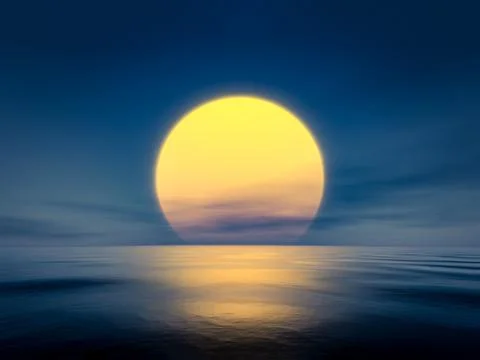 A sunset over the sea Stock Illustration