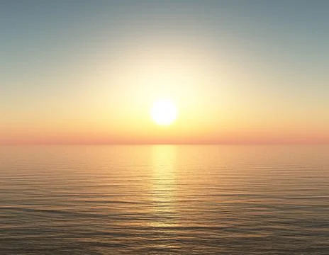 Sunset over the sea Stock Illustration