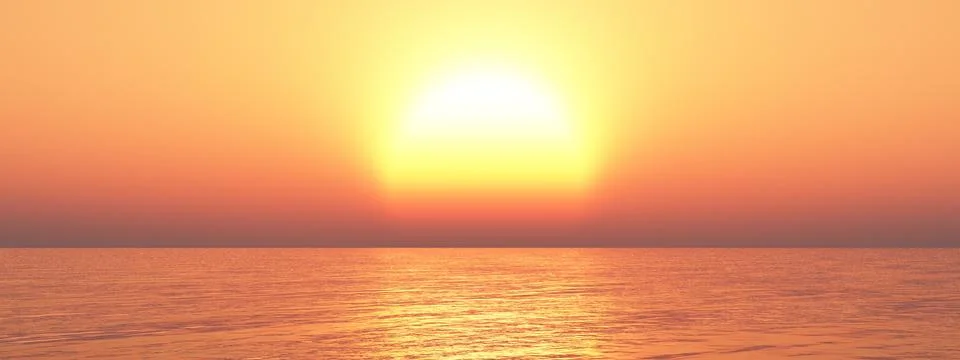 Sunset over the sea Stock Illustration