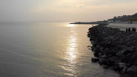 Sunset over the sea, landscape Stock Footage 129107598