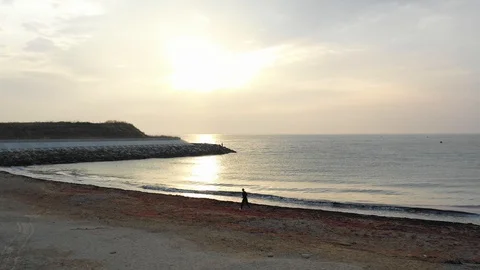 Sunset over the sea, landscape Stock Footage 129107666