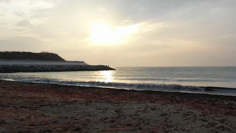 Sunset over the sea, landscape Stock Footage 129107707