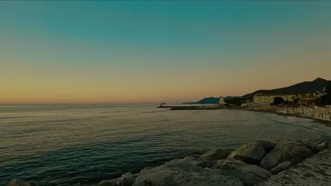 Sunset over the sea Mediterranean Stock Footage 233820091