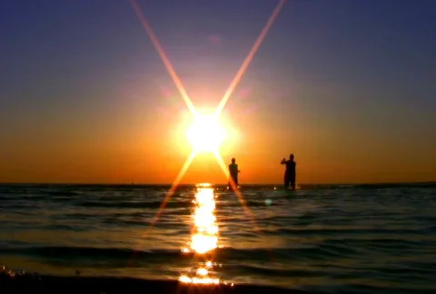 Sunset over the sea NTSC HD PAL Video stock 300043