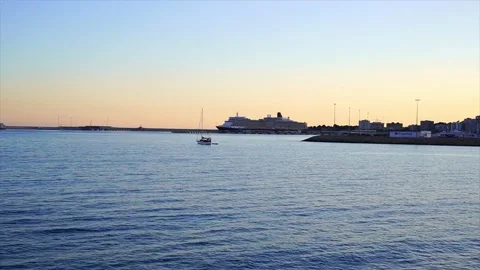 Sunset over the sea of Palma de Mallorca Stock Footage 187778366