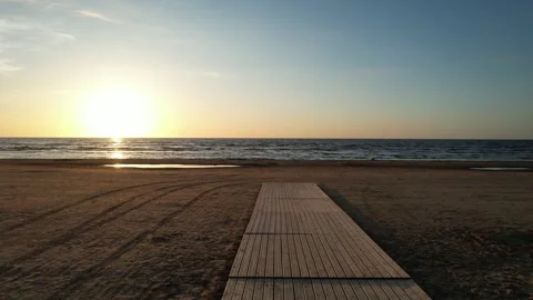Sunset over the sea, path to the water Stock Footage 276945468