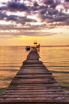 Sunset over the sea. Stock Photos