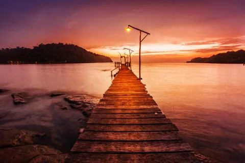 Sunset over the sea. Stock Photos