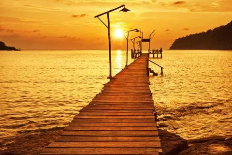 Sunset over the sea. Stock Photos