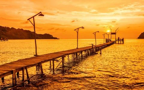 Sunset over the sea. Stock Photos