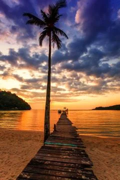 Sunset over the sea. Stock Photos