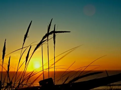 Sunset over the sea 스톡 사진