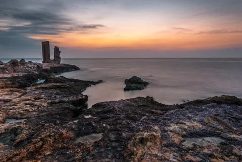 Sunset over the sea Stock Photos