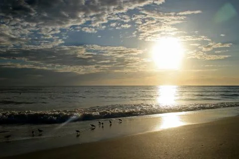 Sunset over Sea Stock Photos