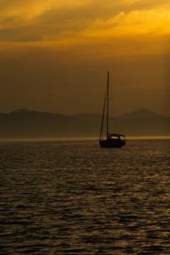 Sunset over sea Stock Photos