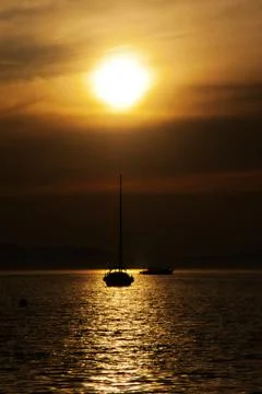 Sunset over sea Stock Photos