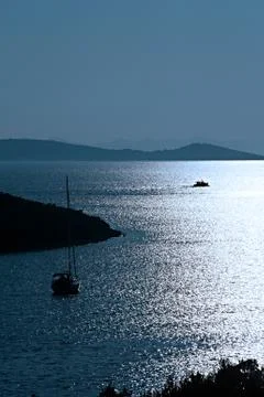 Sunset over sea Stock Photos