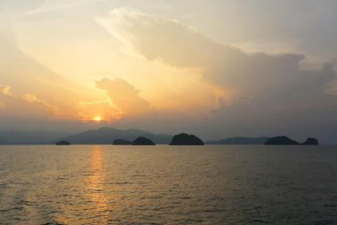 Sunset over the sea Stock Photos
