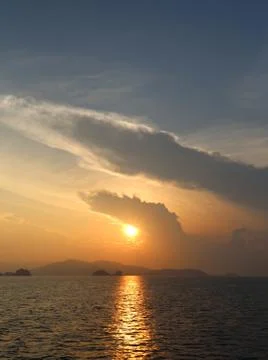 Sunset over the sea Stock Photos