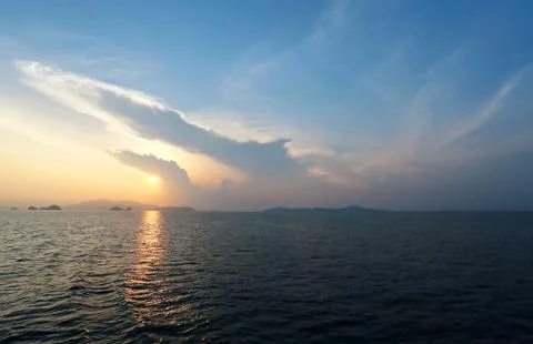 Sunset over the sea Stock Photos