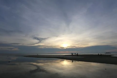 Sunset over sea Stock Photos