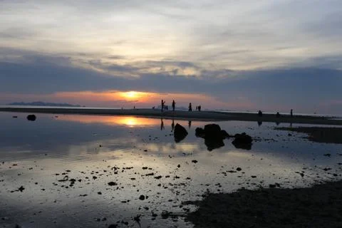 Sunset over sea Stock Photos