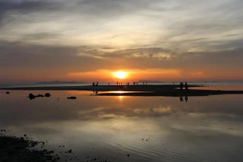 Sunset over sea Stock Photos