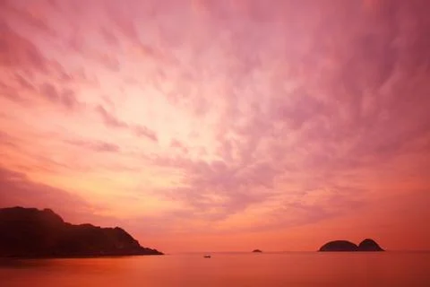Sunset over the sea Stock Photos