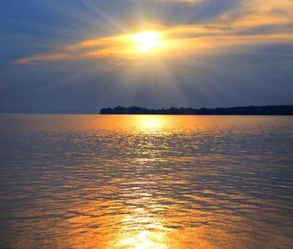 Sunset over sea Stock-Fotos