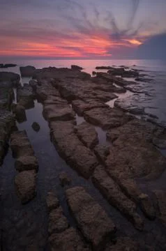 Sunset Over the Sea Stock Photos