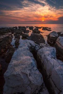 Sunset Over the Sea Stock Photos