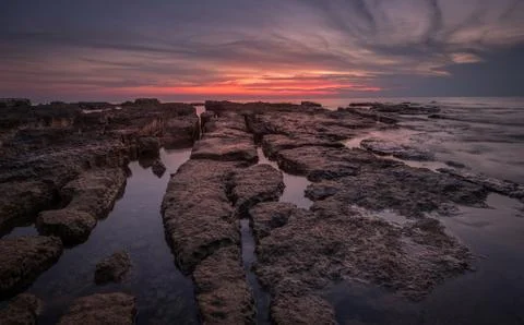 Sunset Over the Sea Stock Photos