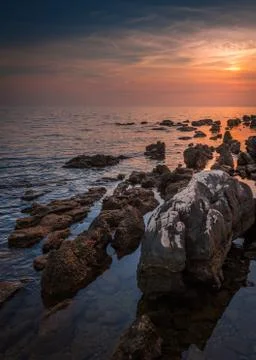 Sunset Over the Sea Stock Photos
