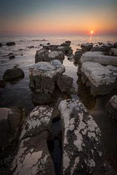 Sunset Over the Sea Stock Photos
