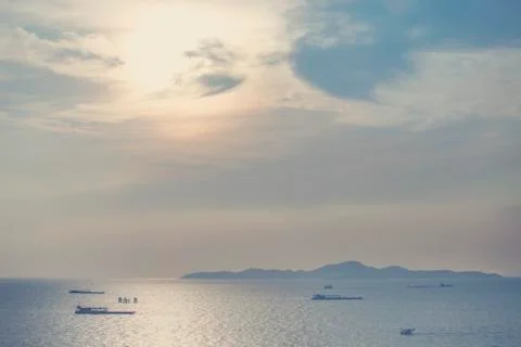 Sunset over the sea Stock Photos