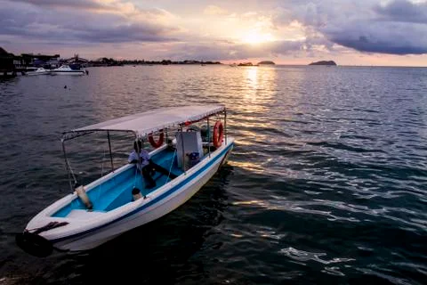 Sunset over the sea Stock Photos