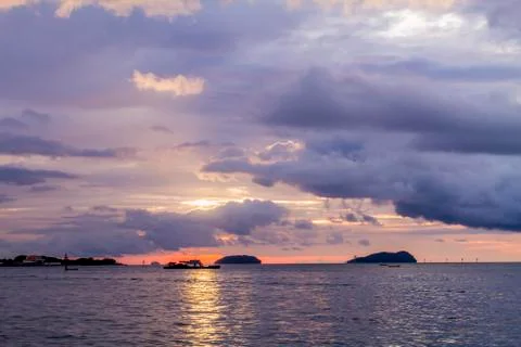 Sunset over the sea Stock Photos