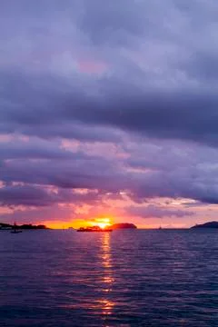Sunset over the sea Stock Photos