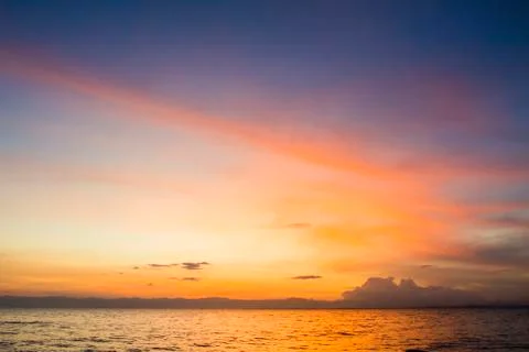 Sunset over the sea Stock Photos